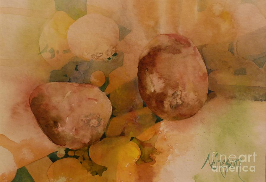Old-Aged Pears Painting by Donna Acheson-Juillet