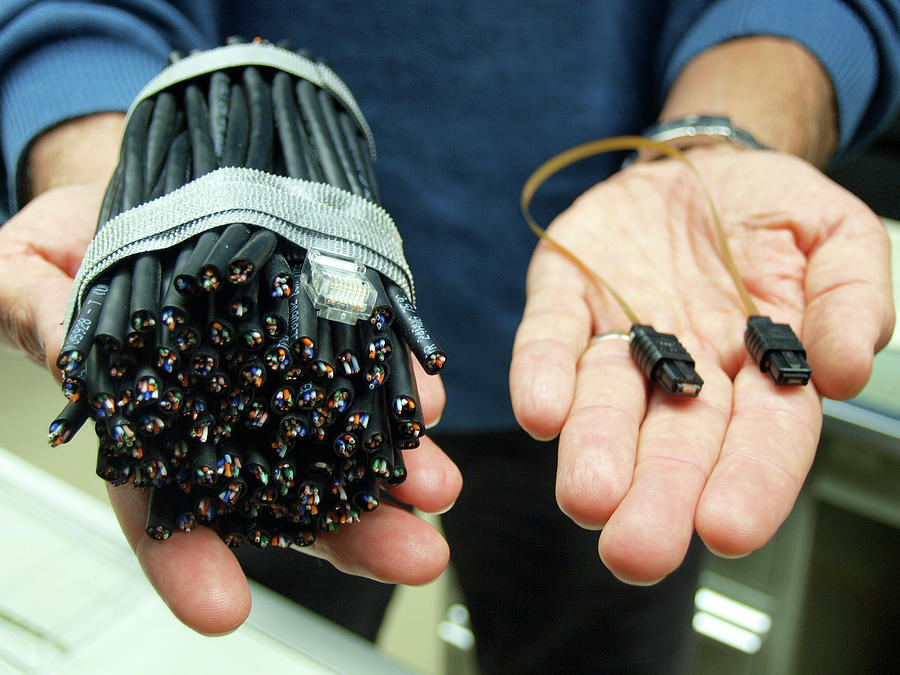 Human Photograph - Old And New Data Cables by Ibm Research
