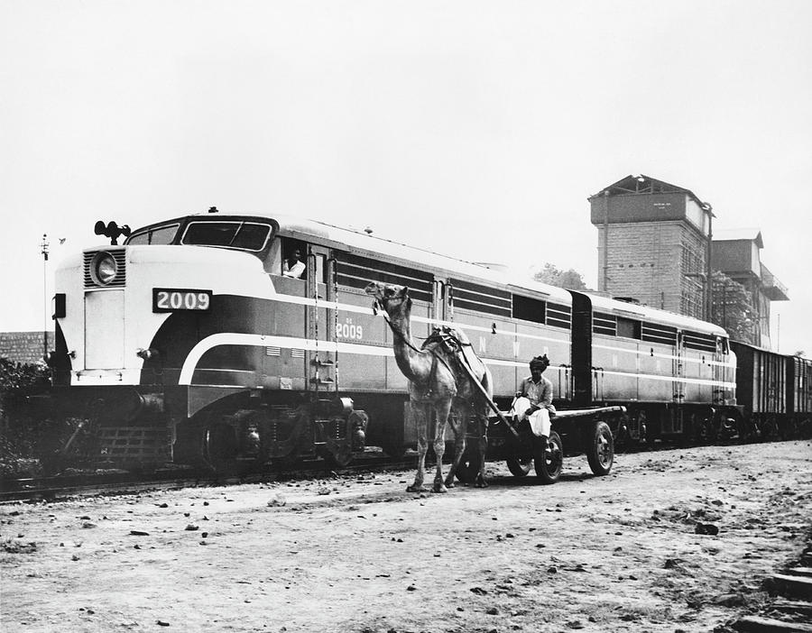 Old And New Transportation Photograph by Underwood Archives