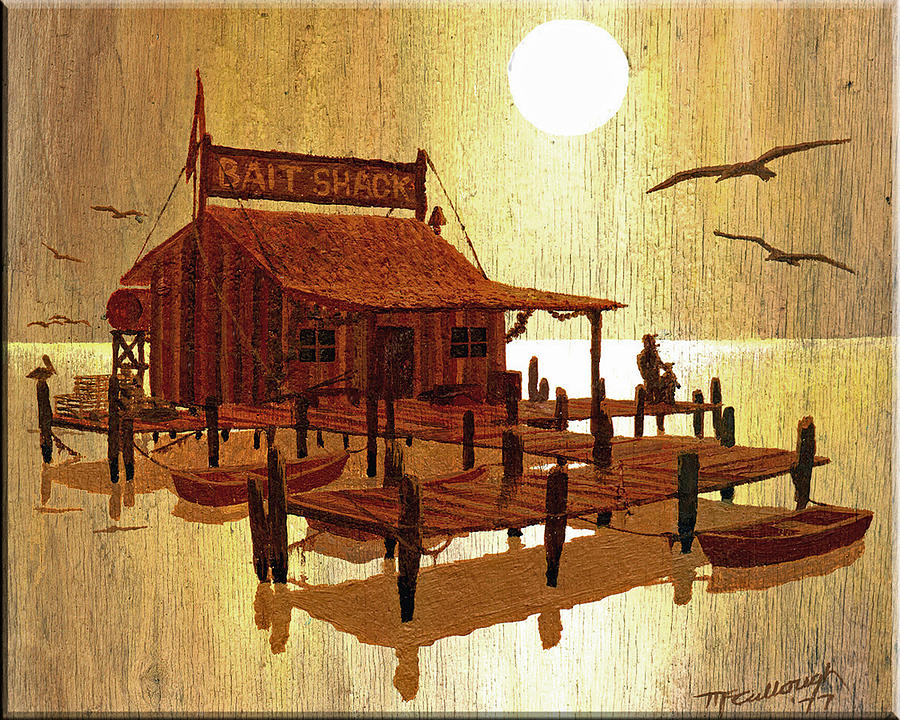 Old Bait Shack Painting Painting by Duane McCullough