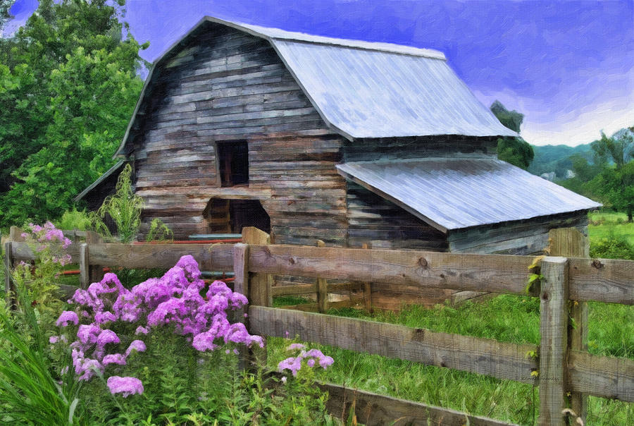 Old Barn And Flowers Photograph By Kenny Francis