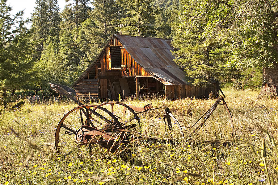 Old Barn and Plow Photograph by Abram House
