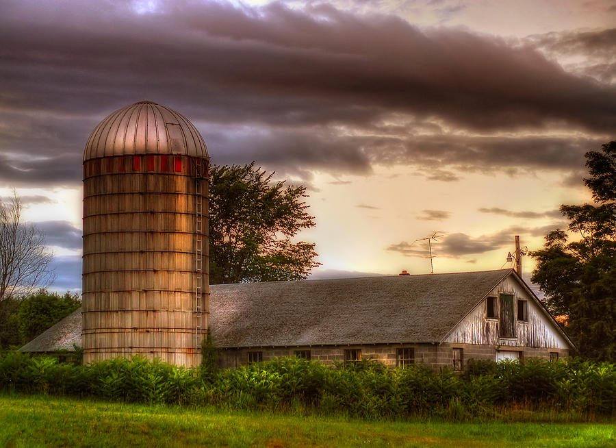 Farm Photograph - Old Barn and Silo - New England by Joann Vitali