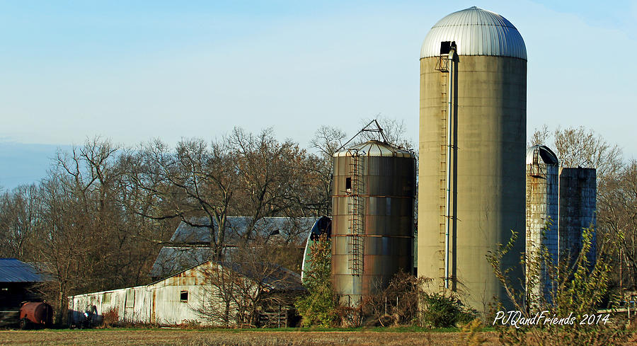 Old Barn and Silos Photograph by PJQandFriends Photography