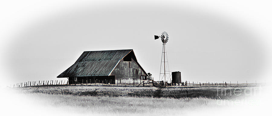 Old Barn and Windmill Photograph by Daniel Ryan