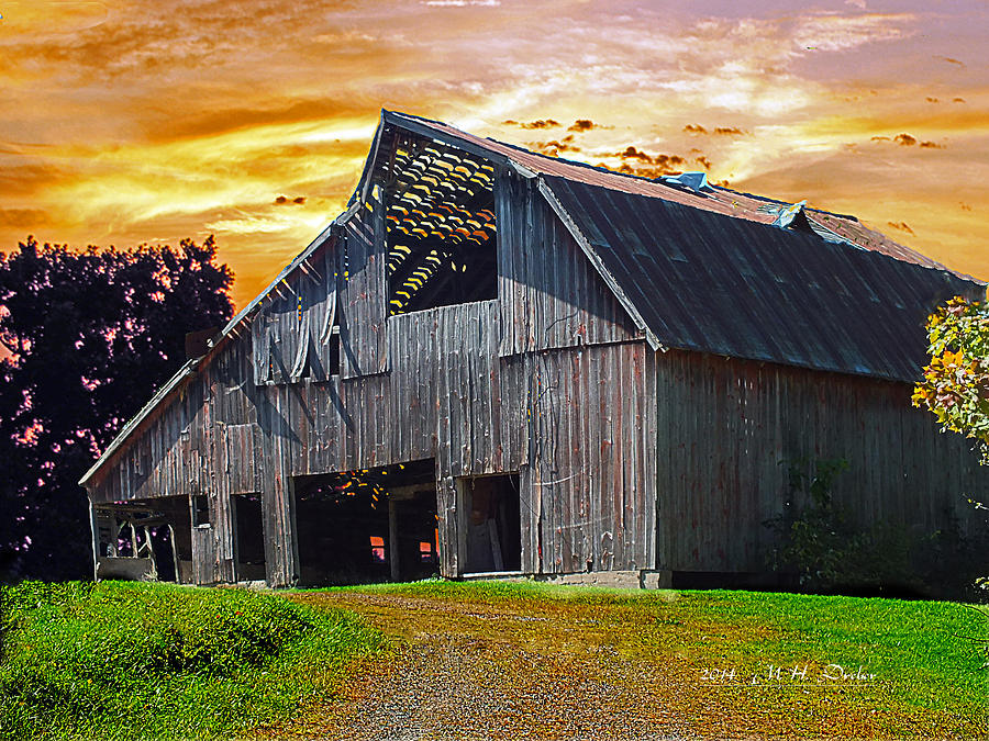 Old Barn at Sunset Digital Art by Mary Dreher - Fine Art America