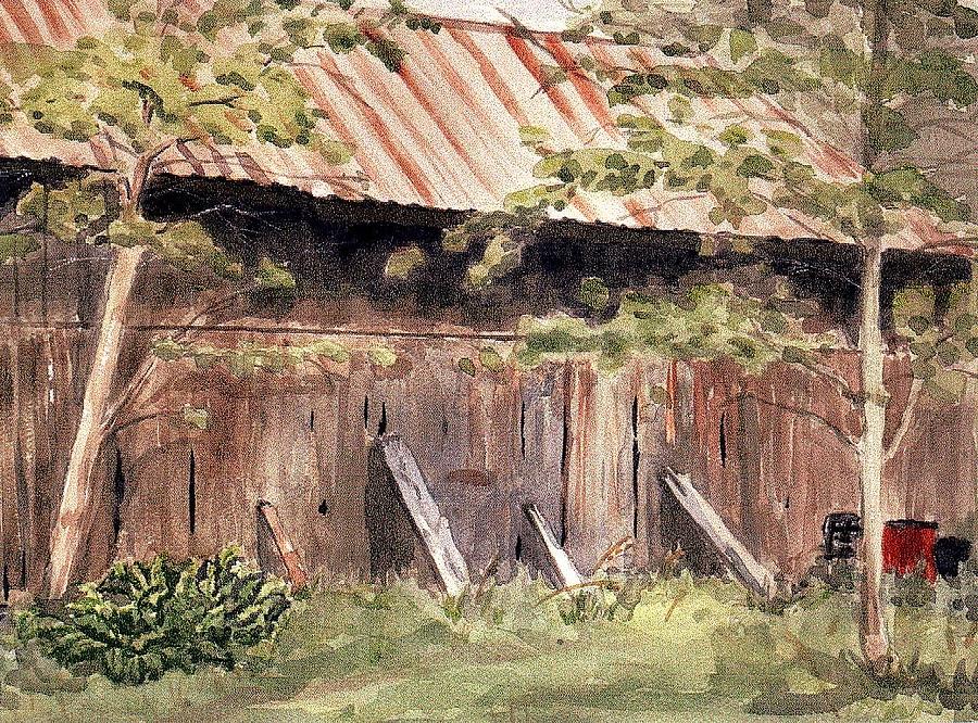 Old Barn Door Painting by Christine Lathrop