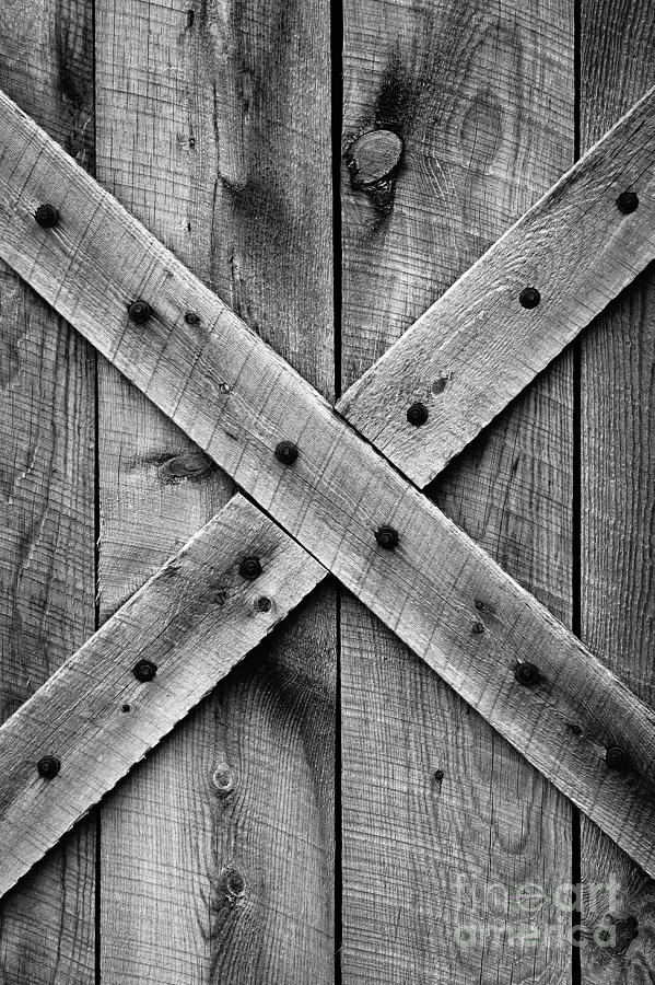 Old Barn Door in Black and White Photograph by Lincoln Rogers