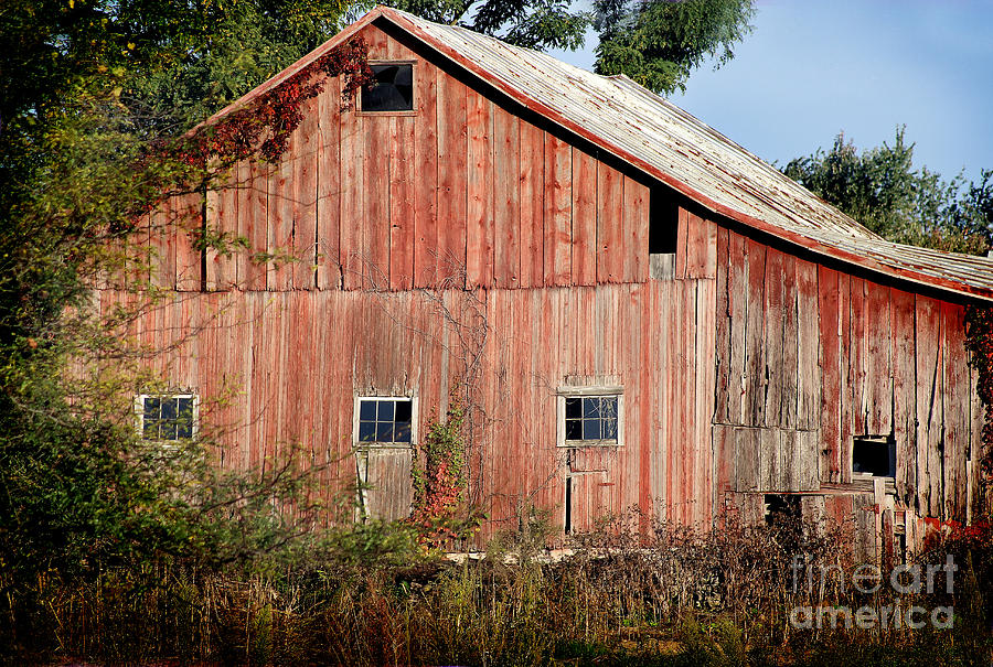 Old Barn Faded with Years Photograph by Karen Adams
