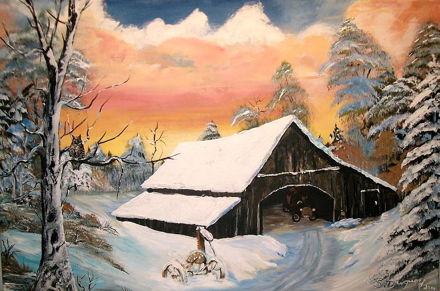 Old Barn Guardian Painting by Sharon Duguay