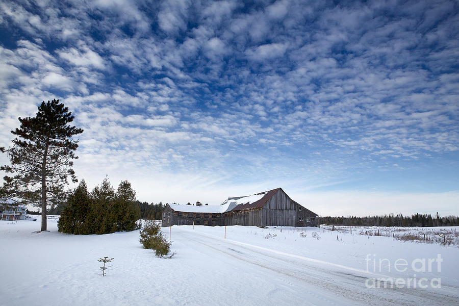 Winter Photograph - Old barn in Beauce by Jane Rix