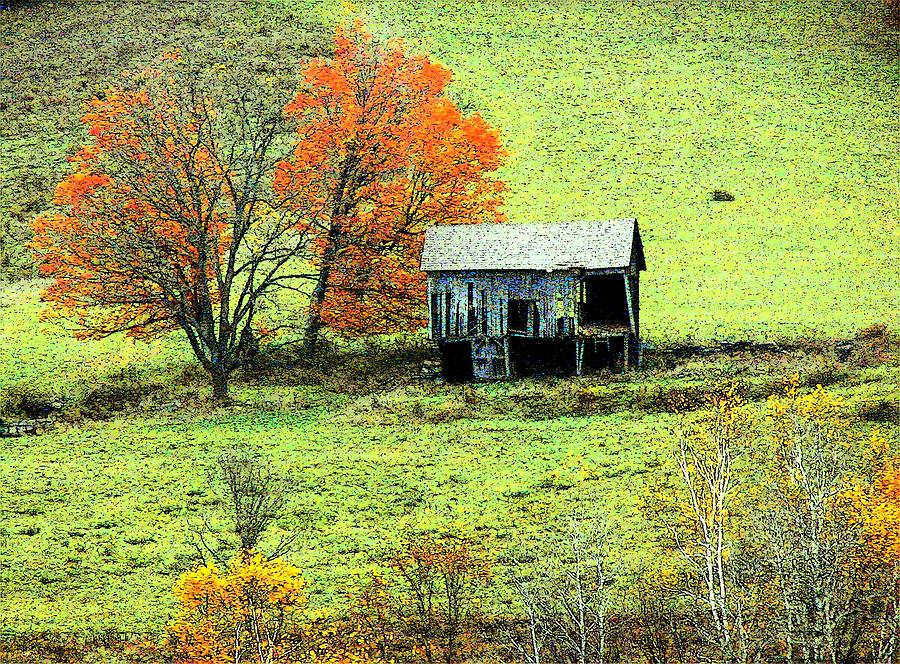 Old Barn in Late Autumn Photograph by Rodney Lee Williams