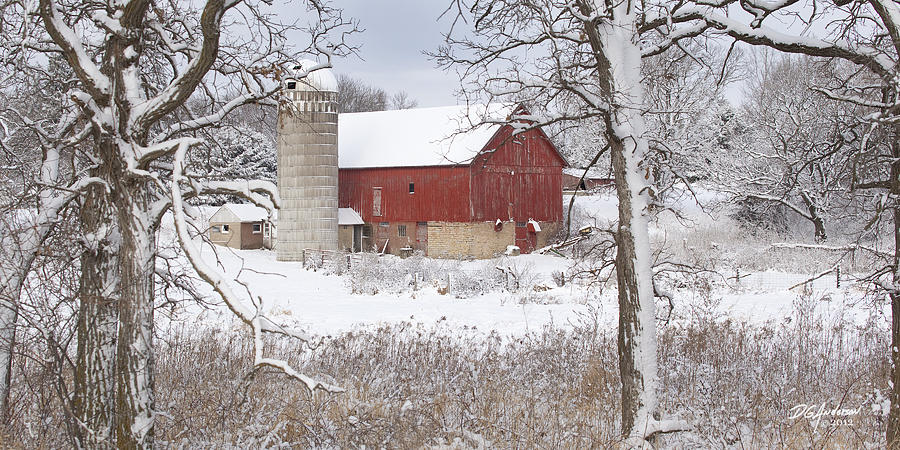 Old barn in snow Photograph by Don Anderson