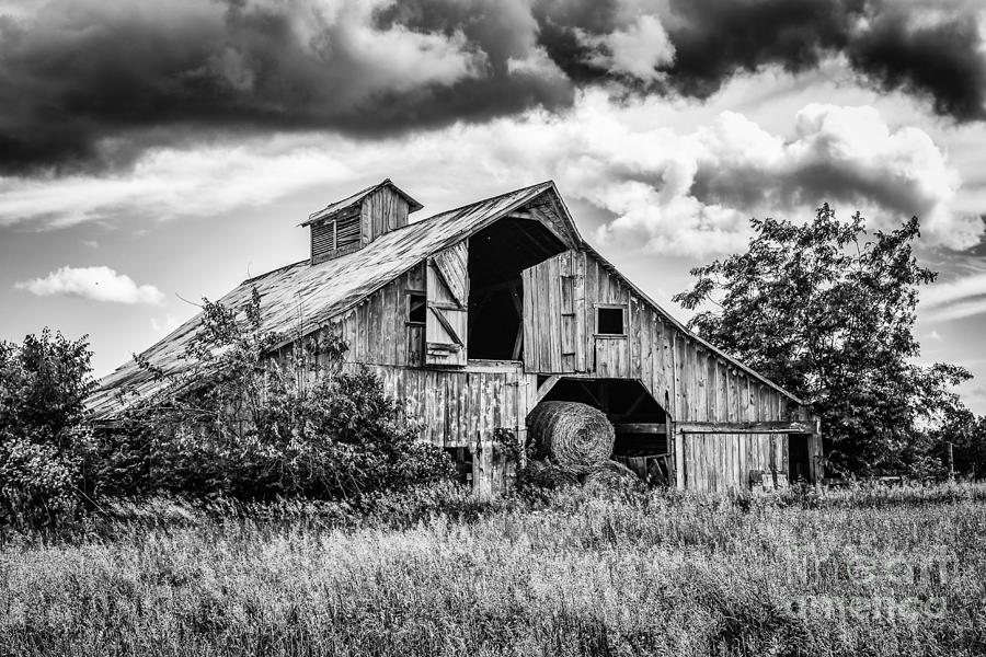 Tree Photograph - Old Barn in Stormy Sky by Terri Morris
