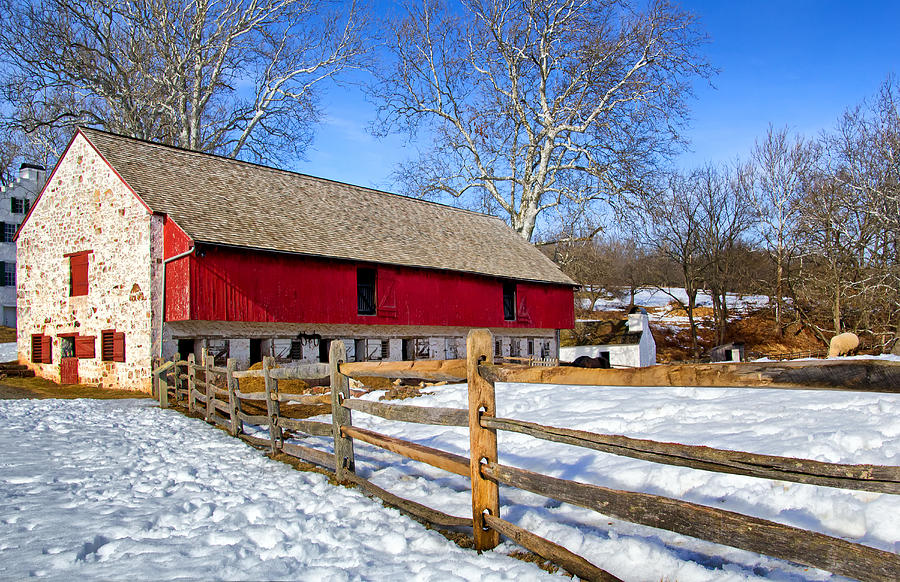 Old Barn in Winter Photograph by Carolyn Derstine