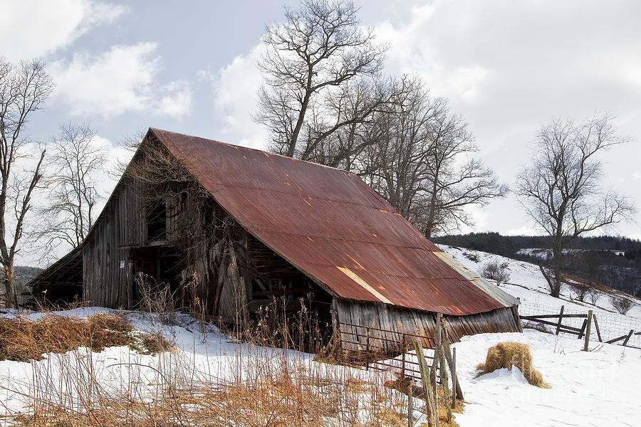 Old Barn in Winter Photograph by Jill Lang