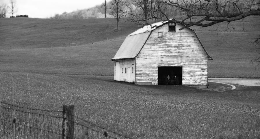 Black And White Photograph - Old Barn  by Jerry Mann