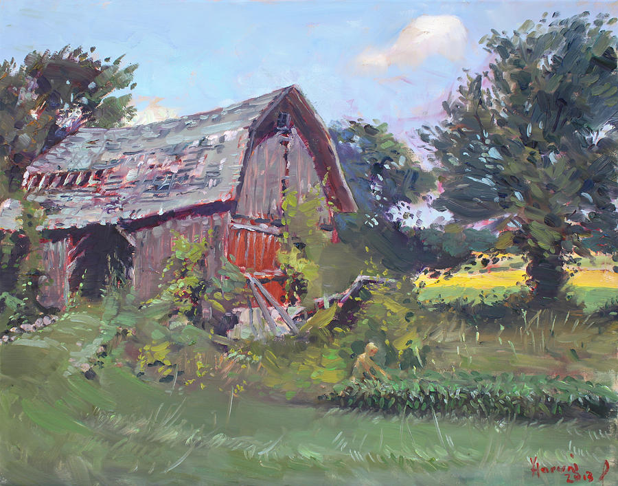 Tree Painting - Old Barns  by Ylli Haruni