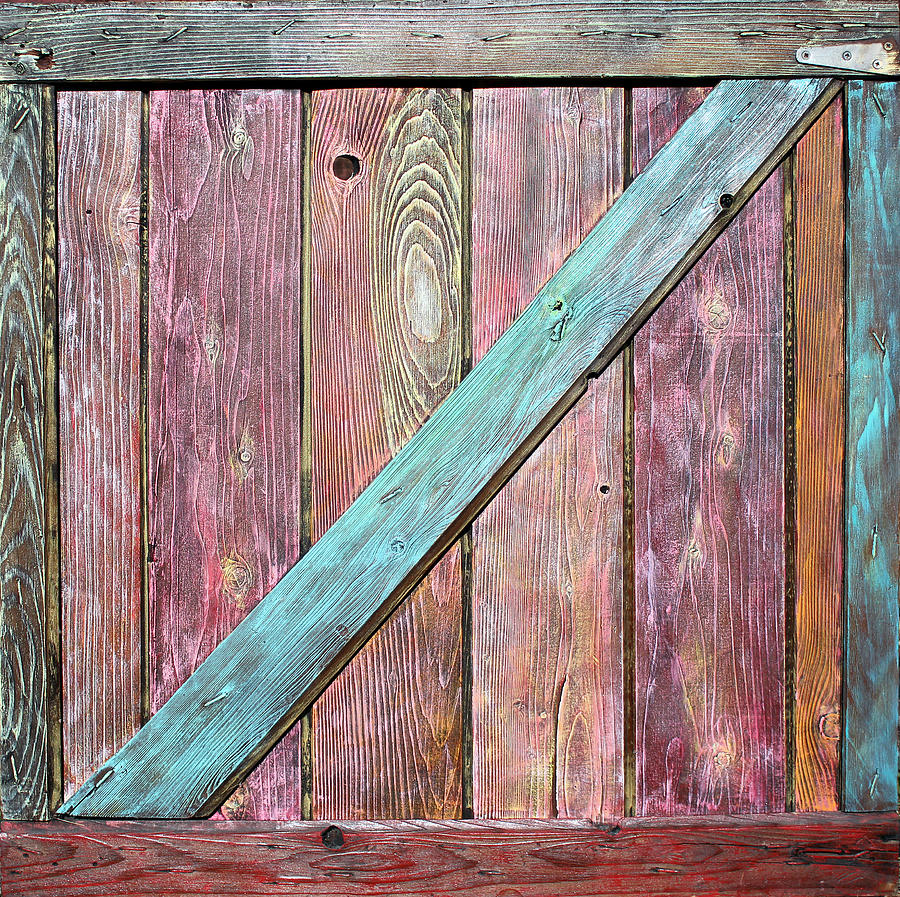 Found Object Painting - Old Barnyard Gate 2 by Asha Carolyn Young