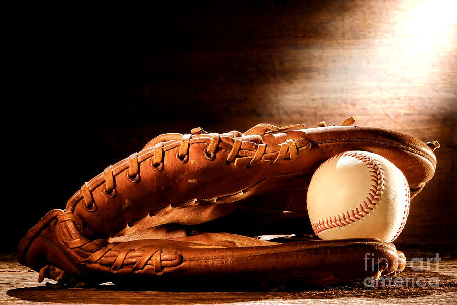 Baseball Photograph - Old Baseball Glove by Olivier Le Queinec