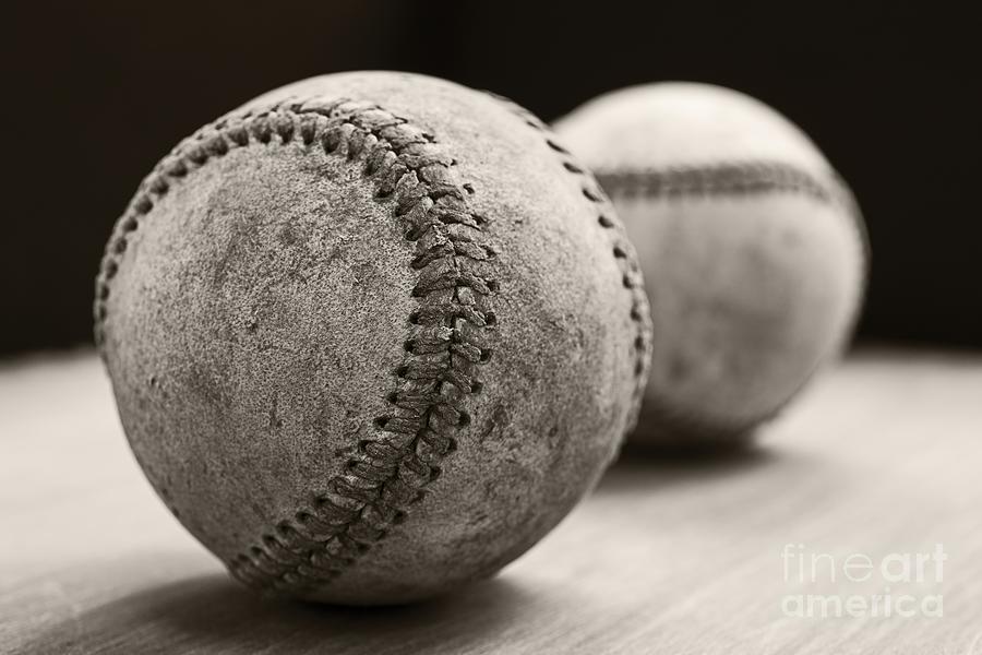 Old Baseballs Photograph by Edward Fielding
