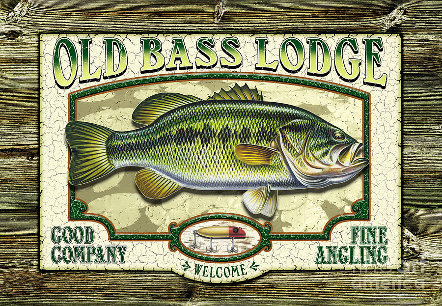 Fish Painting - Old Bass Lodge by JQ Licensing