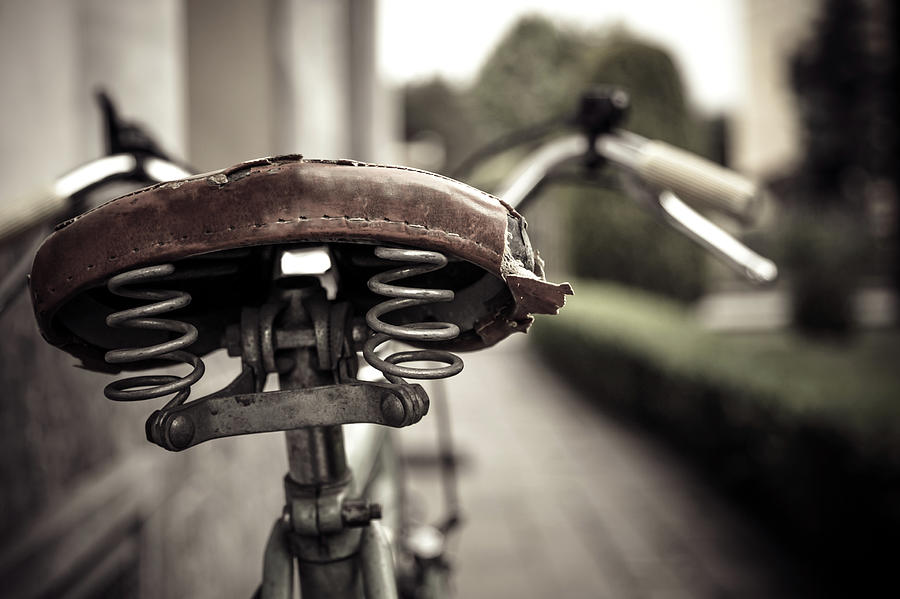 Old Bicycle, Detail Of Saddle Photograph by Paolomartinezphotography