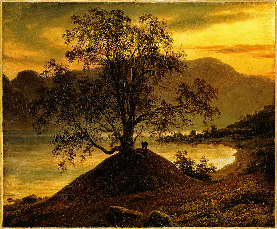 Old Birch Tree at the Sognefjord Painting by Thomas Fearnley