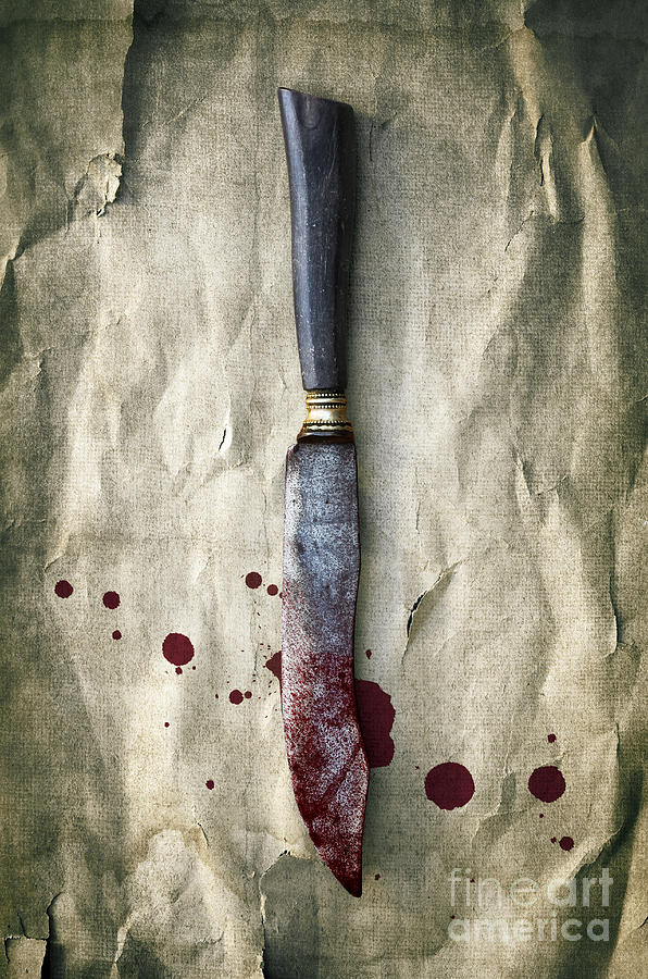 Knife Still Life Photograph - Old Bloody Knife by Carlos Caetano