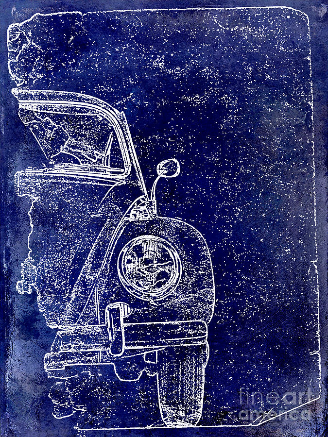 Old Blue Beetle Digital Art by Jon Neidert