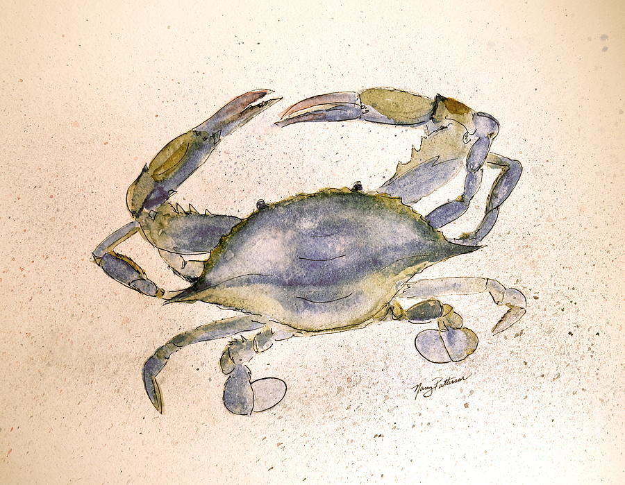 Old Blue Crab  Painting by Nancy Patterson