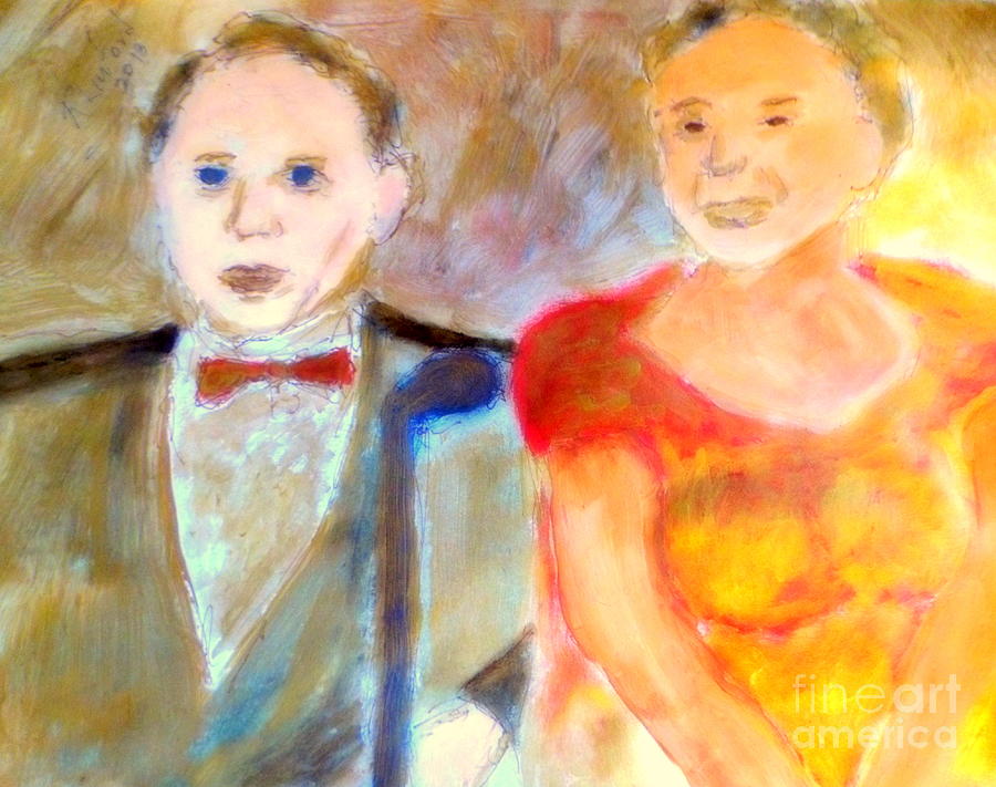 Gone With The Wind Painting - Old Blue Eyes and Old Blue Note Frank Sinatra and Ella Fitzgerald Impressions 1 by Richard W Linford