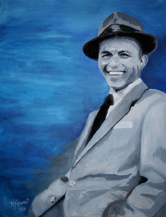 Rat Pack Painting - Old Blue Eyes - Frank Sinatra by Michael Kypuros