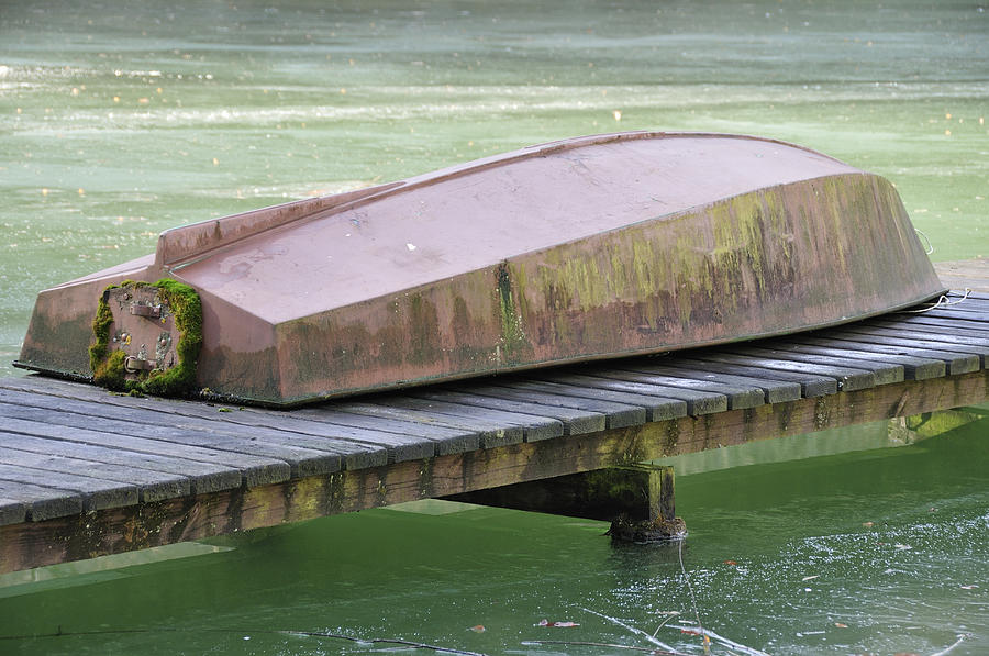 Old boat on pier Photograph by Matthias Hauser