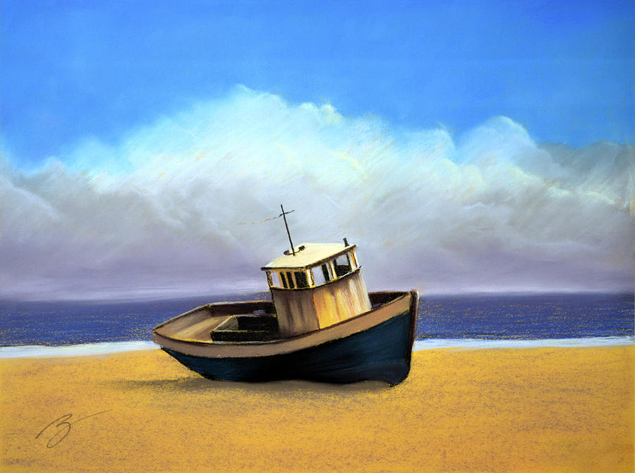 Old Boat - Pastel Pastel by Ben Kotyuk