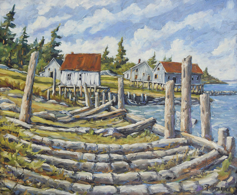 Old Boat Ramp Maine by Prankearts Painting by Richard T Pranke