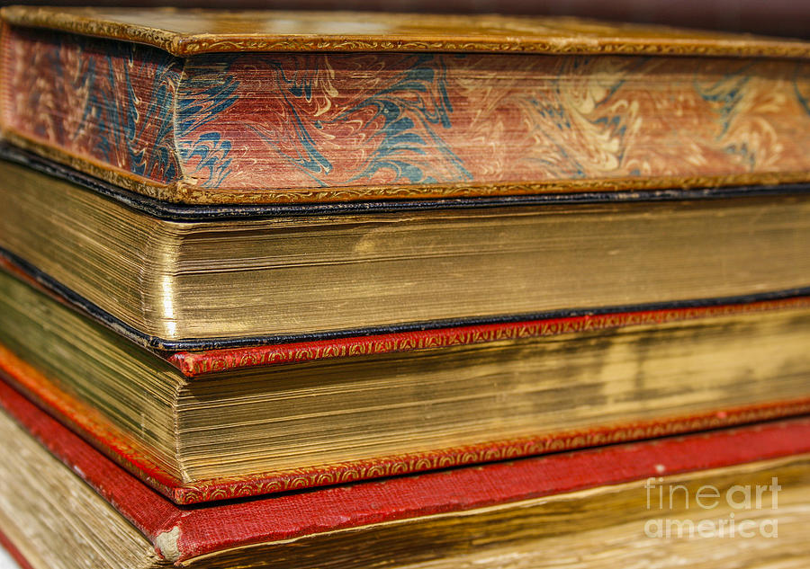 Old Books With Golden Pages Photograph by Patricia Hofmeester