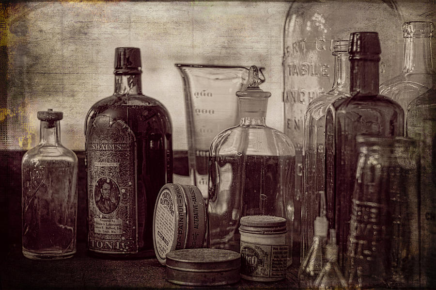 Old Bottles    Vintage Photograph by Wayne Meyer