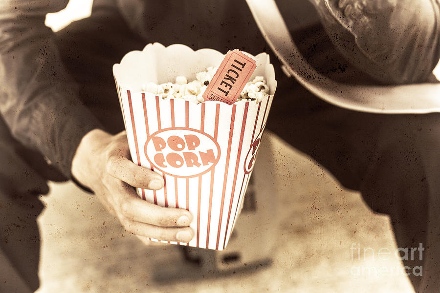 Edvard Munch Photograph - Old box of retro popcorn by Jorgo Photography