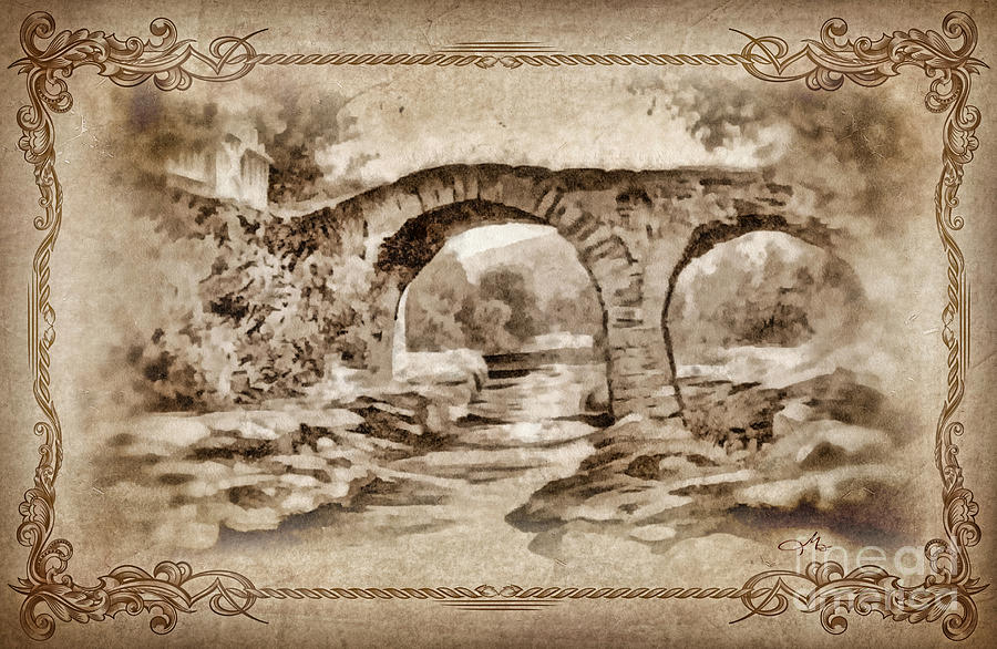 Old Bridge Painting by Mo T