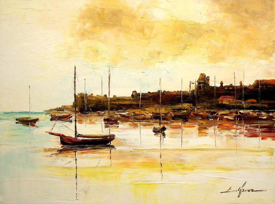 Old British Harbour Painting by Luke Karcz