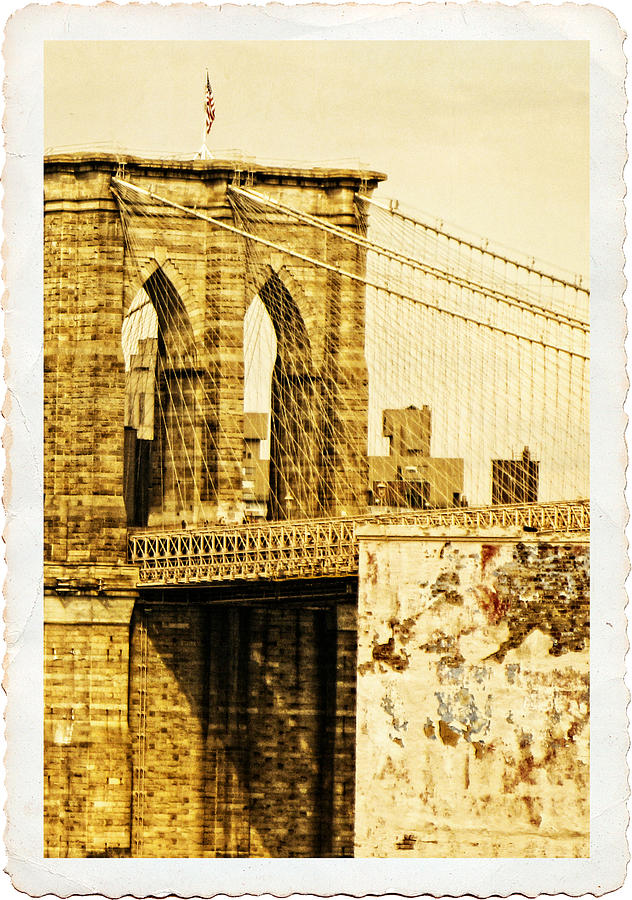 Old Brooklyn Bridge Photograph by Frank Winters