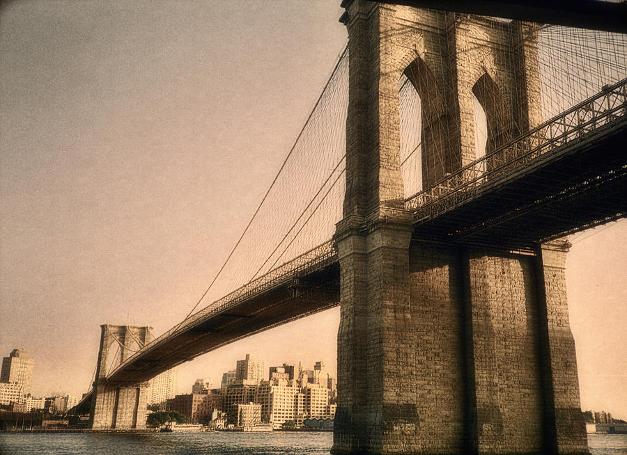 Old Brooklyn Bridge Photograph by Joann Vitali
