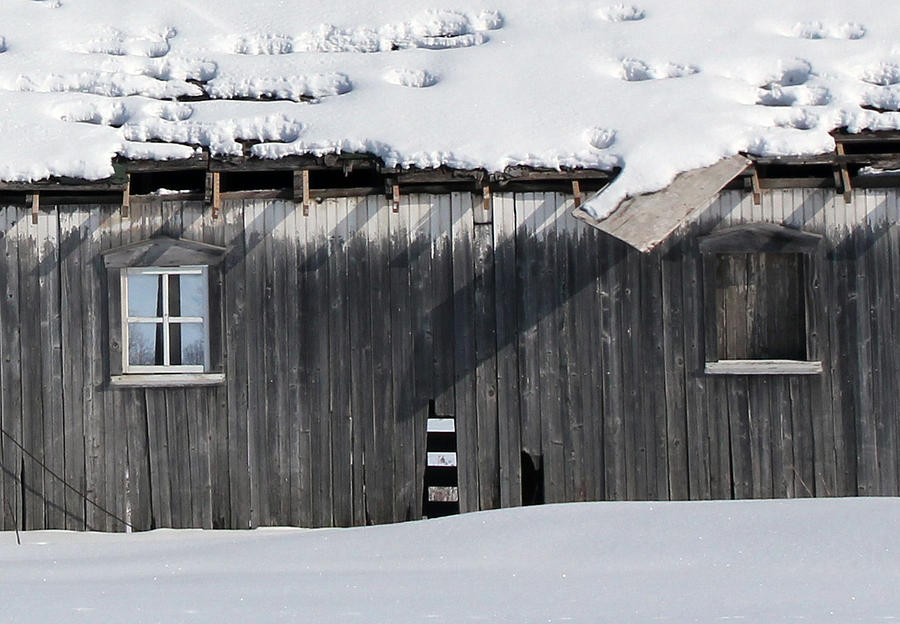 Winter Photograph - Old Building in Snow 3 by Mary Bedy