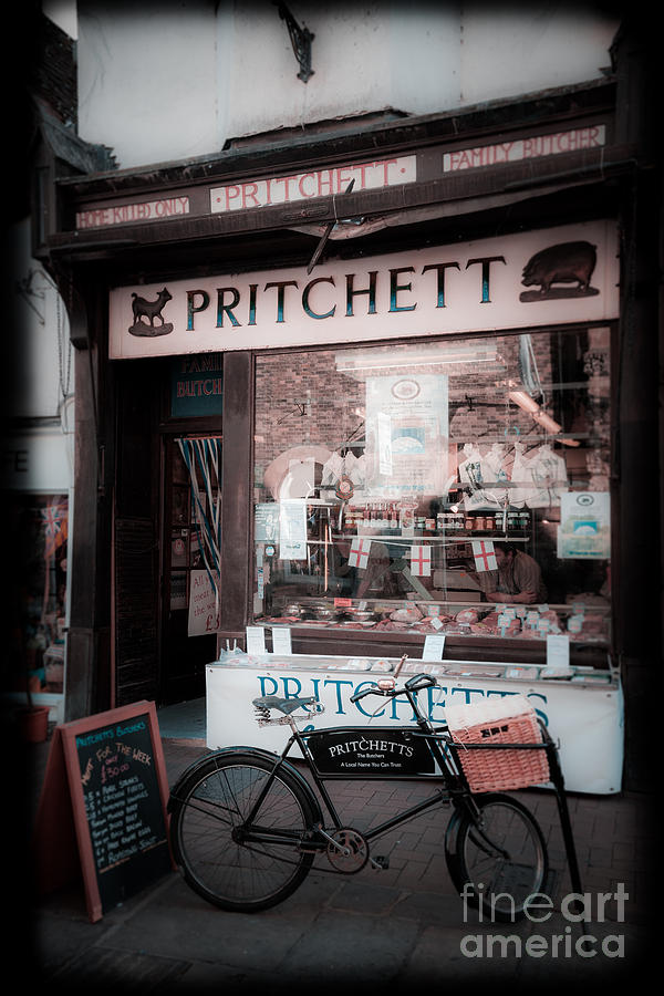 Bicycle Photograph - Old Butchers Shop by Peter Noyce