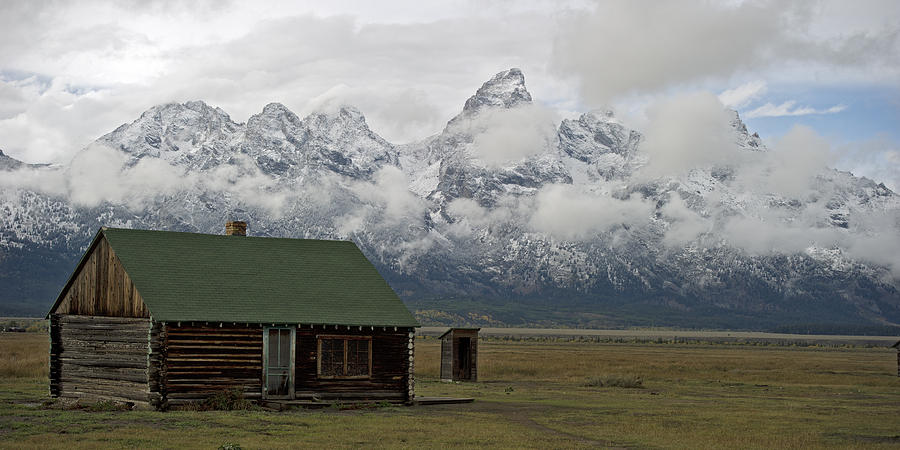 Old Cabin in  Grand Tetons Photograph by Gary Langley