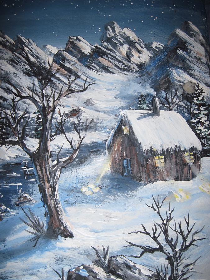 Old cabin Painting by Megan Walsh