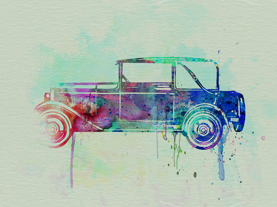 Car Painting - Old car watercolor by Naxart Studio