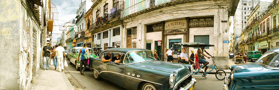 Old Cars On A Street, Havana, Cuba Photograph by Panoramic Images