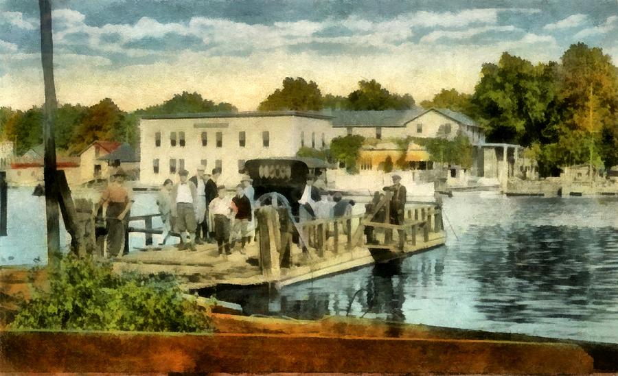 Old Chain Ferry Saugatuck Michigan Painting by Michelle Calkins